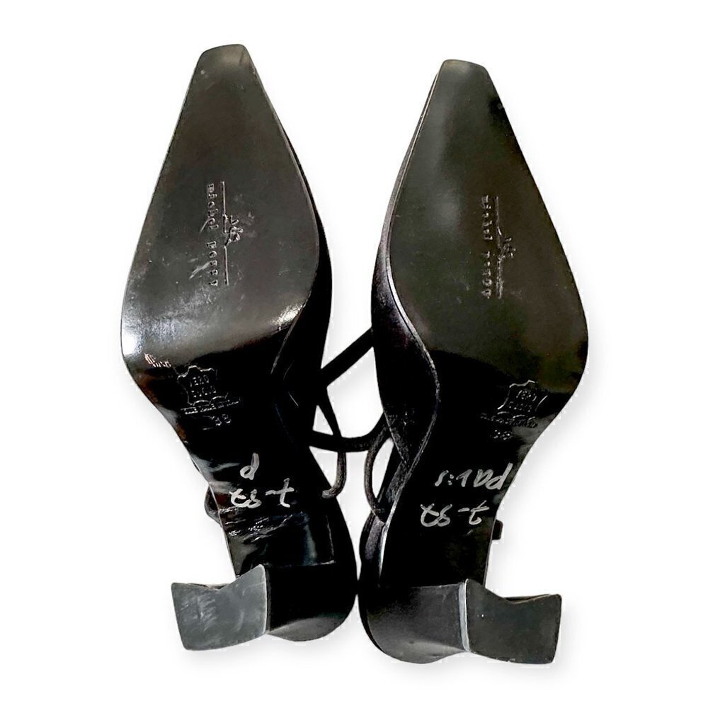 Never worn Vintage Michel Perry Black Satin Evening Pumps ‎ Size 38 EU - Picture 9 of 13